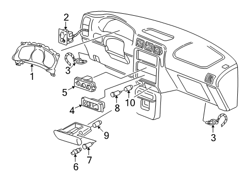 1998 Pontiac Trans Sport Instrument Cluster Assembly Diagram for 16258652