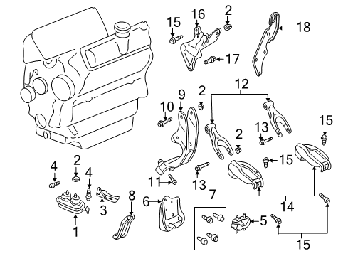 2000 Chevy Impala Engine & Trans Mounting Diagram 1 - Thumbnail