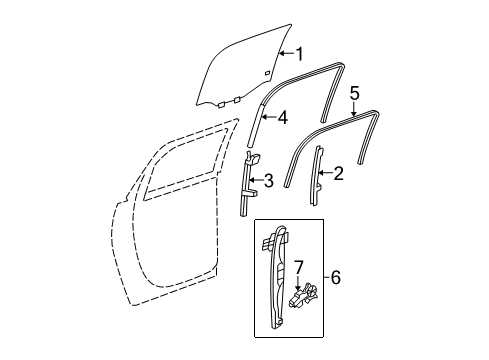 2017 GMC Acadia Limited Motor Assembly, Rear Side Door Window Regulator (Rh) Diagram for 22873066