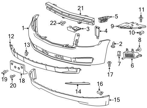 2015 Chevy Tahoe Front Bumper Diagram 2 - Thumbnail