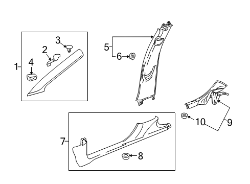 2018 Chevy Cruze Interior Trim - Pillars, Rocker & Floor Diagram 1 - Thumbnail