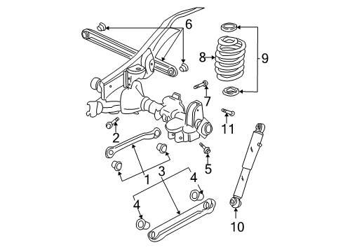 2000 GMC Yukon Rear Shock Absorber Kit Diagram for 19331452