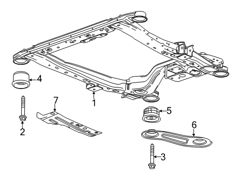 2013 Chevy Malibu Frame Assembly, Drivetrain & Front Suspension (W/ In Diagram for 20906102