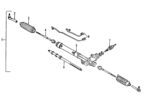 1995 Pontiac Trans Sport P/S Pump & Hoses, Steering Gear & Linkage Diagram 1 - Thumbnail