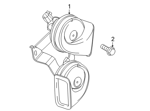 2015 Cadillac SRX Horn Assembly, Dual Diagram for 84501932