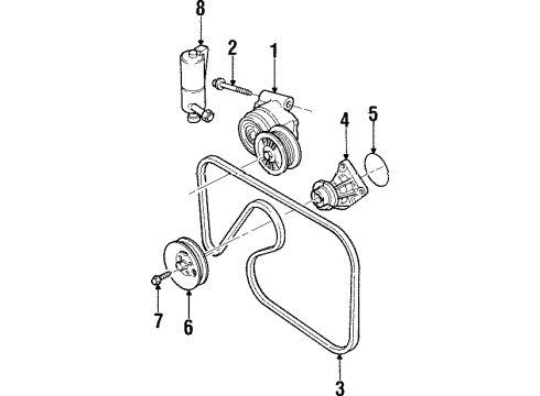 1998 Cadillac Catera Water Pump, Belts & Pulleys Diagram