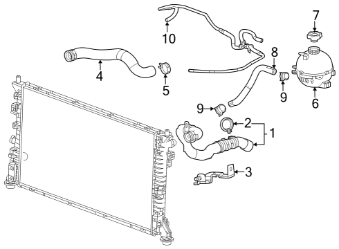 2023 Chevy Colorado Radiator Hoses Diagram