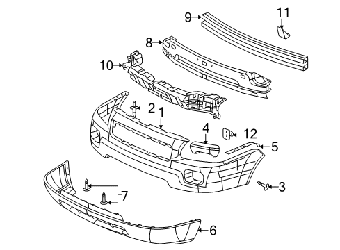 2007 Saturn Relay Front Bumper Cover Lower *Gray (Molded, In, Color)*Gray Diagram for 15108508