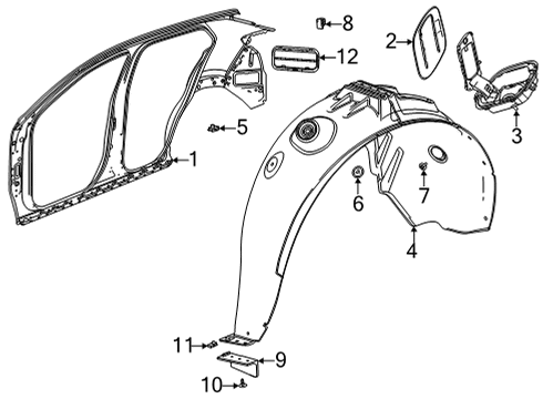 2020 Buick Encore GX Quarter Panel & Components Diagram