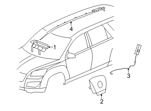 2009 Buick Enclave Air Bag Components Diagram 1 - Thumbnail