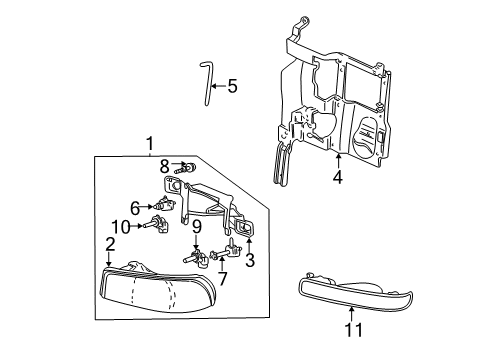 2007 GMC Sierra 3500 Classic Headlamps, Electrical Diagram