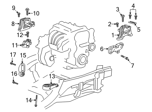 2020 GMC Terrain Engine & Trans Mounting Diagram 3 - Thumbnail