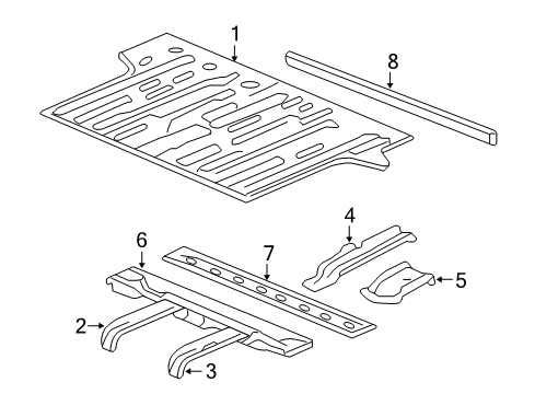 2012 Chevy Tahoe Rear Body - Floor & Rails Diagram 1 - Thumbnail