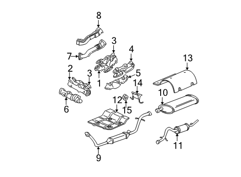 2002 Chevy Venture Exhaust Components, Exhaust Manifold Diagram