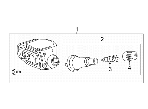 2021 Cadillac XT6 Tire Pressure Monitor (XL8-433 MHz) Diagram for 84413357