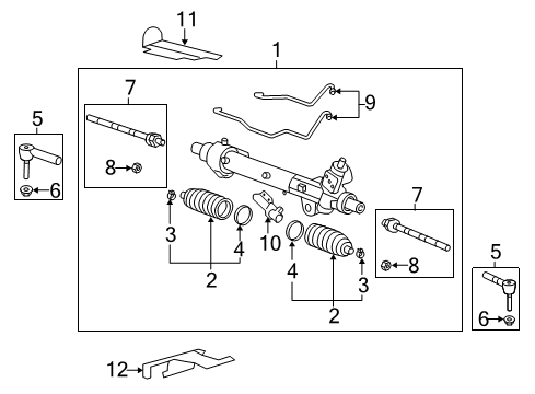 2014 Chevy Traverse P/S Pump & Hoses, Steering Gear & Linkage Diagram 2 - Thumbnail