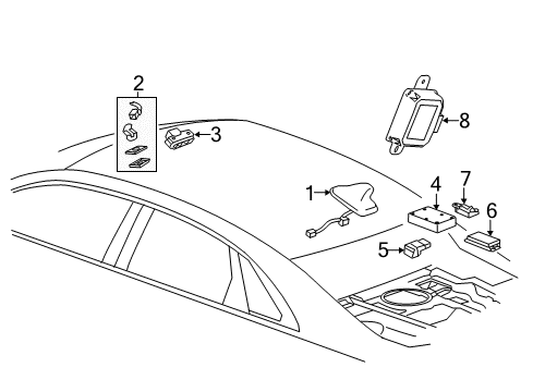 2014 Cadillac ATS Communication Interface Module Assembly(W/ Mobile Telephone Transceiver) Diagram for 23149207