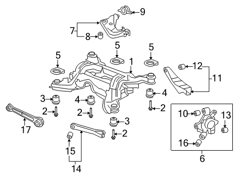 2014 Chevy SS Rear Suspension, Control Arm Diagram 1 - Thumbnail