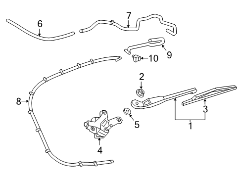 2019 Cadillac XT5 Lift Gate - Wiper & Washer Components Diagram