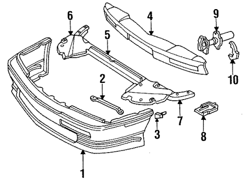 1993 Chevy Beretta Front Bumper Diagram 1 - Thumbnail