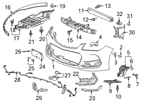 2017 Chevy SS Screw Assembly, Flat Washer And Pan Head Tap Diagram for 11610092