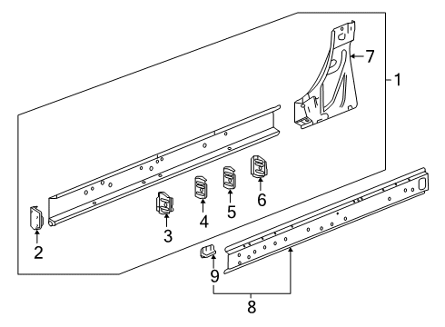 2022 GMC Sierra 1500 Rocker Panel Diagram 1 - Thumbnail