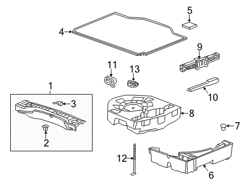 2016 Buick Encore Cover,Load Floor Stowage Compartment *Titanium Diagram for 95440259