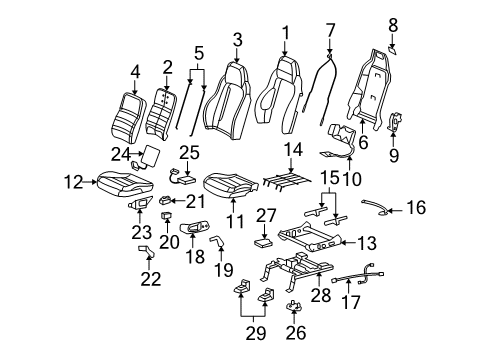 2005 Chevy Corvette COVER, Seat Trim Diagram for 88994112