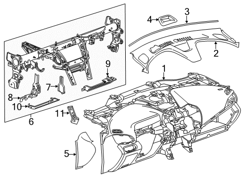 2019 Chevy Volt Cluster & Switches, Instrument Panel Diagram 1 - Thumbnail