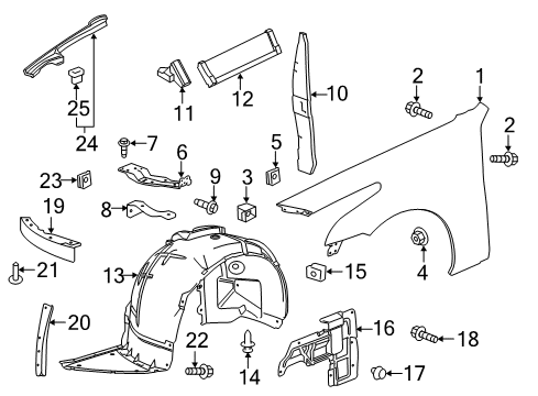 2018 Cadillac CTS Fender & Components Diagram 1 - Thumbnail