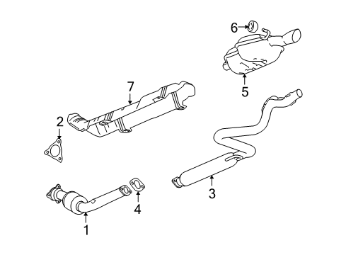 2007 Pontiac G5 Exhaust Components Diagram 1 - Thumbnail