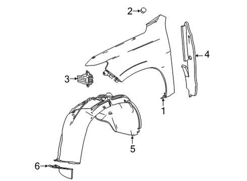 2022 Cadillac Escalade Front Splash Guards in Infrared Tintcoat Diagram for 84773686