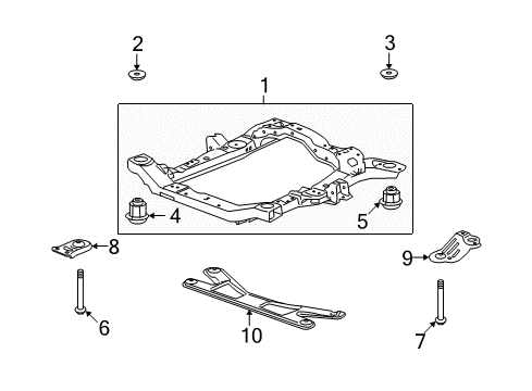 2008 Buick Enclave Insulator Assembly, Drivetrain & Front Suspension Frame L Diagram for 25944112