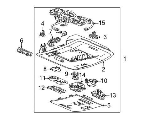 2017 GMC Sierra 1500 Pushbutton, Reading Lamp Switch *Gray R Diagram for 23104410