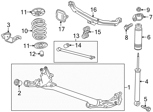 2016 Chevy Cruze Stop,Rear Axle Bumper Diagram for 90538493