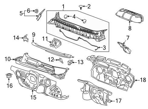 2018 GMC Acadia Cowl Diagram