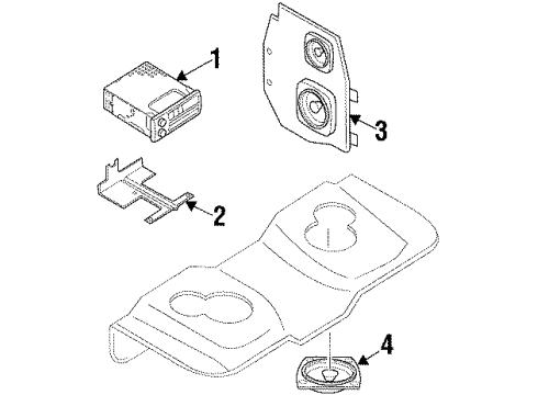 1998 Buick LeSabre Speaker Assembly, Radio Rear Diagram for 9367419