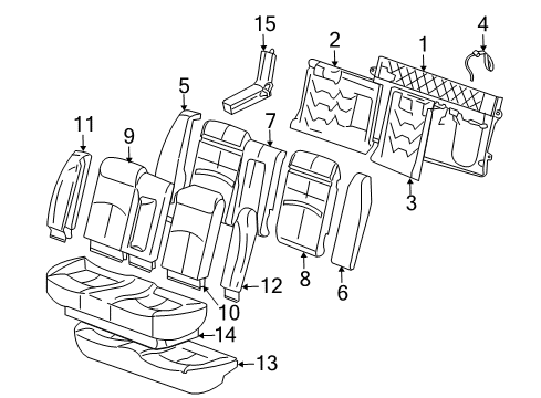 2000 Buick Regal PAD, Rear Seat Cushion (With Frame) Diagram for 88894830