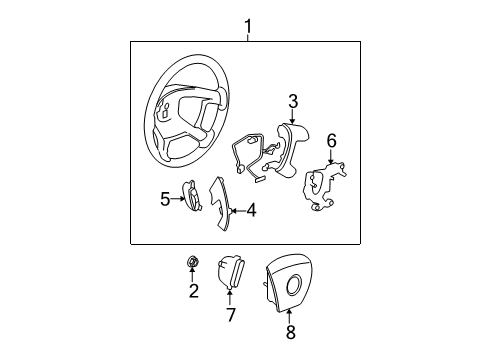 2016 GMC Acadia Steering Column, Steering Wheel Diagram 3 - Thumbnail