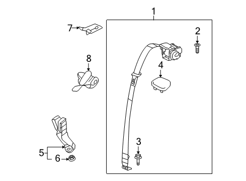 2007 Saturn Ion Rear Seat Belts Diagram 1 - Thumbnail