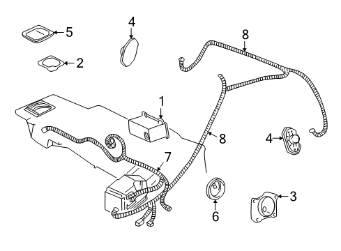 1997 GMC Sonoma Speaker,Radio Front Side Door Diagram for 16193985