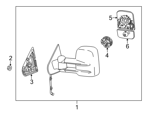 2016 GMC Sierra 3500 HD Mirror Assembly, Outside Rear View *Black Diagram for 22820397