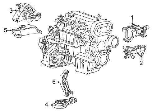 2014 Chevy Sonic Mount Assembly, Trans Diagram for 95169684