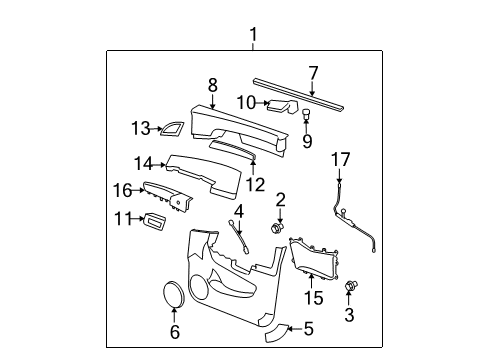 2010 Saturn Vue Interior Trim - Front Door Diagram