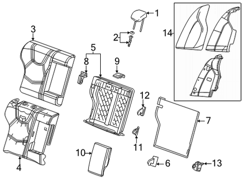 2022 Cadillac CT4 Cover Assembly, R/Seat Bk *Sky Cool Gra Diagram for 85122902