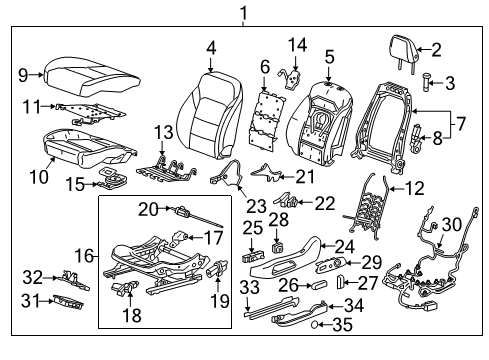 2020 GMC Acadia Cover Assembly, F/Seat Bk *Beige G Diagram for 84959797