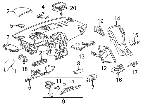 2013 Buick Verano Plate Assembly, Instrument Panel Trim *Oil Rbd Brnzz Diagram for 84007670