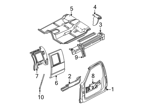 1995 GMC K3500 Rocker Panel, Side Panel, Floor, Uniside Diagram 3 - Thumbnail