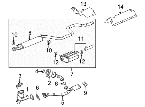 2008 Chevy Malibu 3Way Catalytic Convertor Assembly (W/ Exhaust Front Man Diagram for 15947642