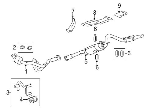 2013 GMC Sierra 3500 HD Exhaust Components Diagram 1 - Thumbnail